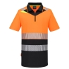 Polo haute visibilité zippé coupe active classe 1 Orange/noir – Portwest DX435