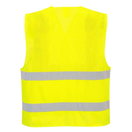 Gilet haute visibilité semi-maille respirant avec porte badge Jaune – Portwest C494