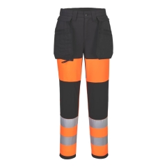 Pantalon femme haute visibilité stretch éco-conçu WX2 Orange/noir – Portwest CD847