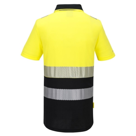 Polo haute visibilité zippé coupe active classe 1 Jaune/noir – Portwest DX435