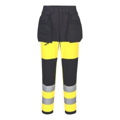Pantalon femme haute visibilité stretch éco-conçu WX2 Jaune/noir – Portwest CD847