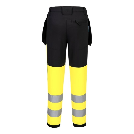 Pantalon femme haute visibilité stretch éco-conçu WX2 Jaune/noir – Portwest CD847