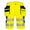 Bermuda holster haute visibilité stretch 4X poches flottantes Jaune/noir – Portwest DX446