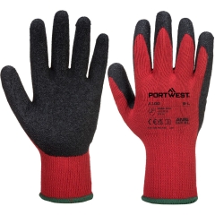Gant enduit latex résistant abrasion et perforation Rouge/noir – Portwest A100