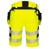 Bermuda holster haute visibilité stretch 4X poches flottantes Jaune/noir – Portwest DX446