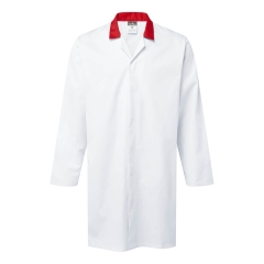 Blouse de travail légère col boutonné Blanc/rouge – Portwest 2210