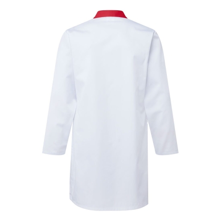Blouse de travail légère col boutonné Blanc/rouge – Portwest 2210