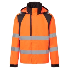 Veste de pluie haute visibilité bicolore classe 2/3 Orange/noir – Portwest CD860