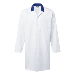 Blouse de travail légère col boutonné Blanc/bleu royal – Portwest 2210