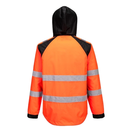 Veste de pluie haute visibilité bicolore classe 2/3 Orange/noir – Portwest CD860