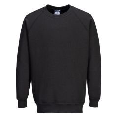 Sweatshirt de travail col rond manche raglan Noir – Portwest B300