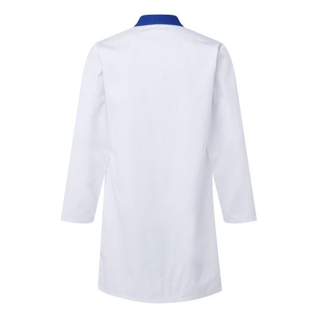 Blouse de travail légère col boutonné Blanc/bleu royal – Portwest 2210