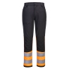 Pantalon de travail stretch haute visibilité classe 1 Orange/noir – Portwest CD888