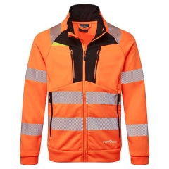 Sweat zippé col cheminée haute visibilité classe 2/3 Orange/noir – Portwest DX477