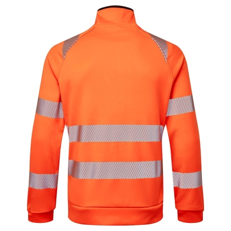 Sweat zippé col cheminée haute visibilité classe 2/3 Orange/noir – Portwest DX477