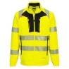 Sweat zippé col cheminée haute visibilité classe 2/3 Jaune/noir – Portwest DX477