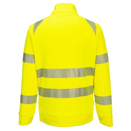 Sweat zippé col cheminée haute visibilité classe 2/3 Jaune/noir – Portwest DX477