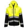 Veste imperméable respirante haute visibilité capuche classe 2 Jaune/noir – Portwest EV465