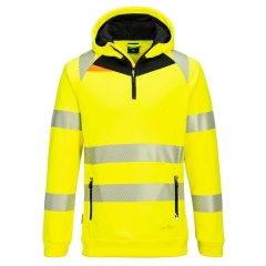 Sweat à capuche haute visibilité 1/4 zip classe 2/3 Jaune/noir – Portwest DX482