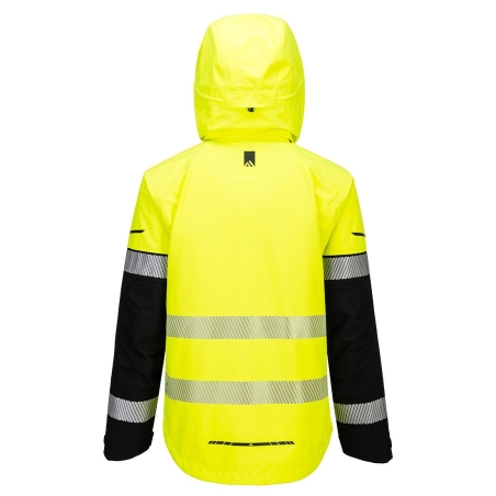 Veste imperméable respirante haute visibilité capuche classe 2 Jaune/noir – Portwest EV465