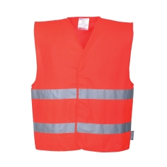 Gilet haute visibilité double bande réfléchissante classe 2 Rouge – Portwest C474
