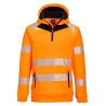 Sweat à capuche haute visibilité 1/4 zip classe 2/3 Orange/noir – Portwest DX482