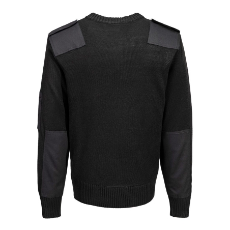 Pull OTAN 100% acrylique renforts épaules et coudes Noir – Portwest B310