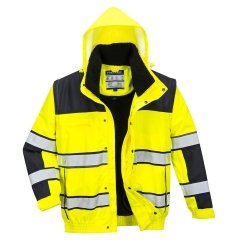 Blouson haute visibilité 3 en 1 modulable toutes saisons Jaune/noir – Portwest C466