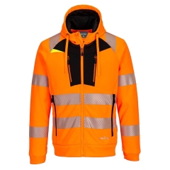 Sweat à capuche zippé haute visibilité classe 2/3 Orange/noir – Portwest DX484