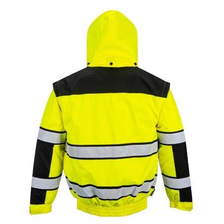 Blouson haute visibilité 3 en 1 modulable toutes saisons Jaune/noir – Portwest C466