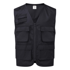 Gilet de travail multi-poches insert maille polycoton Noir – Portwest C704