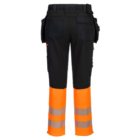 Pantalon artisan haute visibilité classe 1 poches flottantes amovibles Orange/noir – Portwest DX457