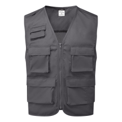 Gilet de travail multi-poches insert maille polycoton Gris métal – Portwest C704