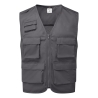 Gilet de travail multi-poches insert maille polycoton Gris métal – Portwest C704