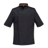 Veste de cuisine manches courtes maille aérée MeshAir Pro Noir – Portwest C738