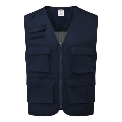 Gilet de travail multi-poches insert maille polycoton Marine – Portwest C704