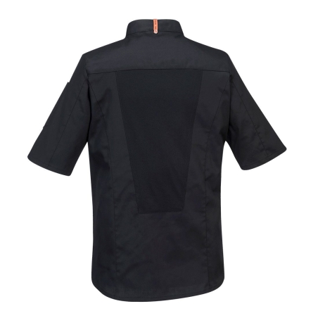 Veste de cuisine manches courtes maille aérée MeshAir Pro Noir – Portwest C738