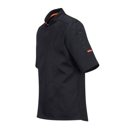 Veste de cuisine manches courtes maille aérée MeshAir Pro Noir – Portwest C738