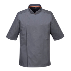 Veste de cuisine manches courtes maille aérée MeshAir Pro Gris ardoise – Portwest C738