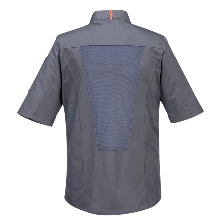 Veste de cuisine manches courtes maille aérée MeshAir Pro Gris ardoise – Portwest C738