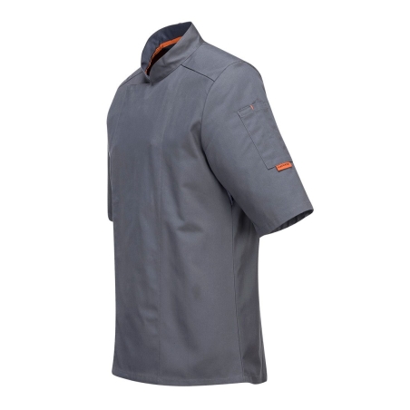 Veste de cuisine manches courtes maille aérée MeshAir Pro Gris ardoise – Portwest C738