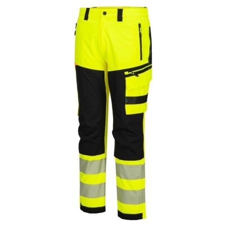 Pantalon de pluie haute visibilité extensible et respirant Jaune/noir – Portwest DX448