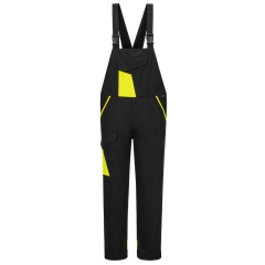 Cotte à bretelles bicolore coton matelassée multipoches Noir/jaune – Portwest CD112