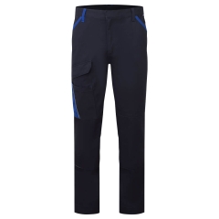 Pantalon de travail coton léger bicolore multipoches WX1 Marine/royal – Portwest CD131