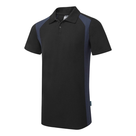 Polo manches courtes en coton mélangé WX2 Noir/marine – Portwest CD812