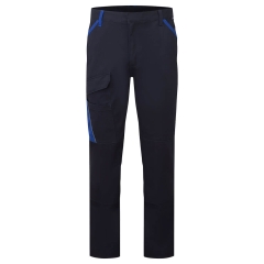 Pantalon de travail bicolore en coton multipoches WX1 Marine/royal – Portwest CD111