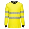 Tee-shirt manches longues ignifugé haute visibilité antistatique Jaune/noir – Portwest FR701