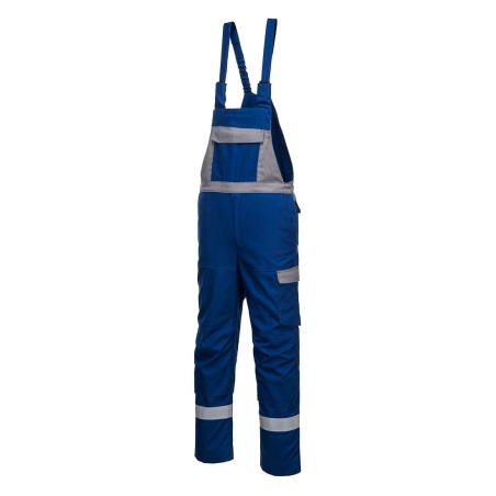 Cotte à bretelles bicolore ignifugée multi-risques Bizflame Ultra Bleu royal – Portwest FR07