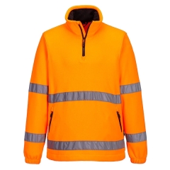 Polaire haute visibilité zippée 1/2 zip anti-bouloche Orange – Portwest F302