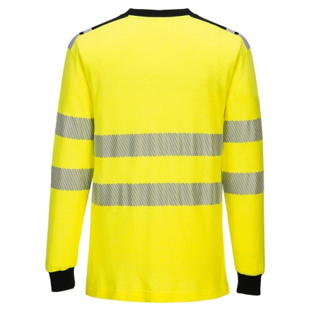 Tee-shirt manches longues ignifugé haute visibilité antistatique Jaune/noir – Portwest FR701